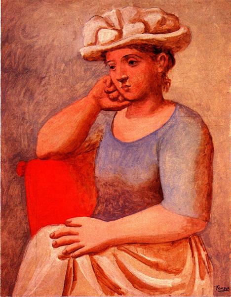 Pablo Picasso Leaning Woman With Bonnet Femme Accoudee Au